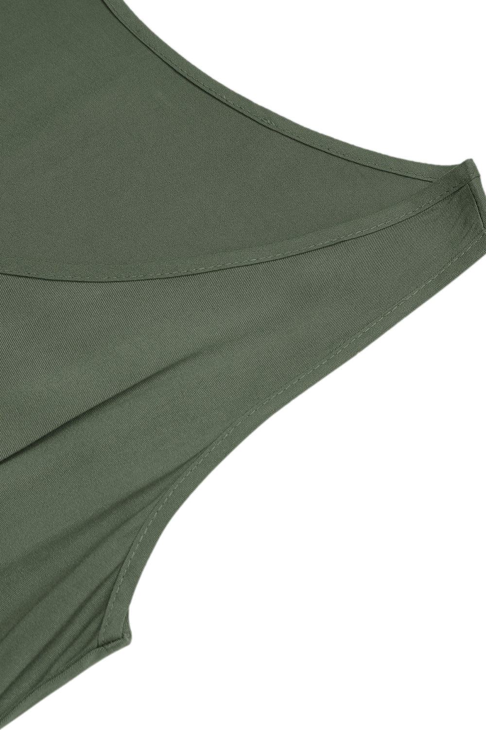 Army Green Scoop Neck A Line Long Summer Dress with Belt