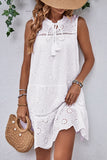 White A Line Round Neck Short Summer Dress