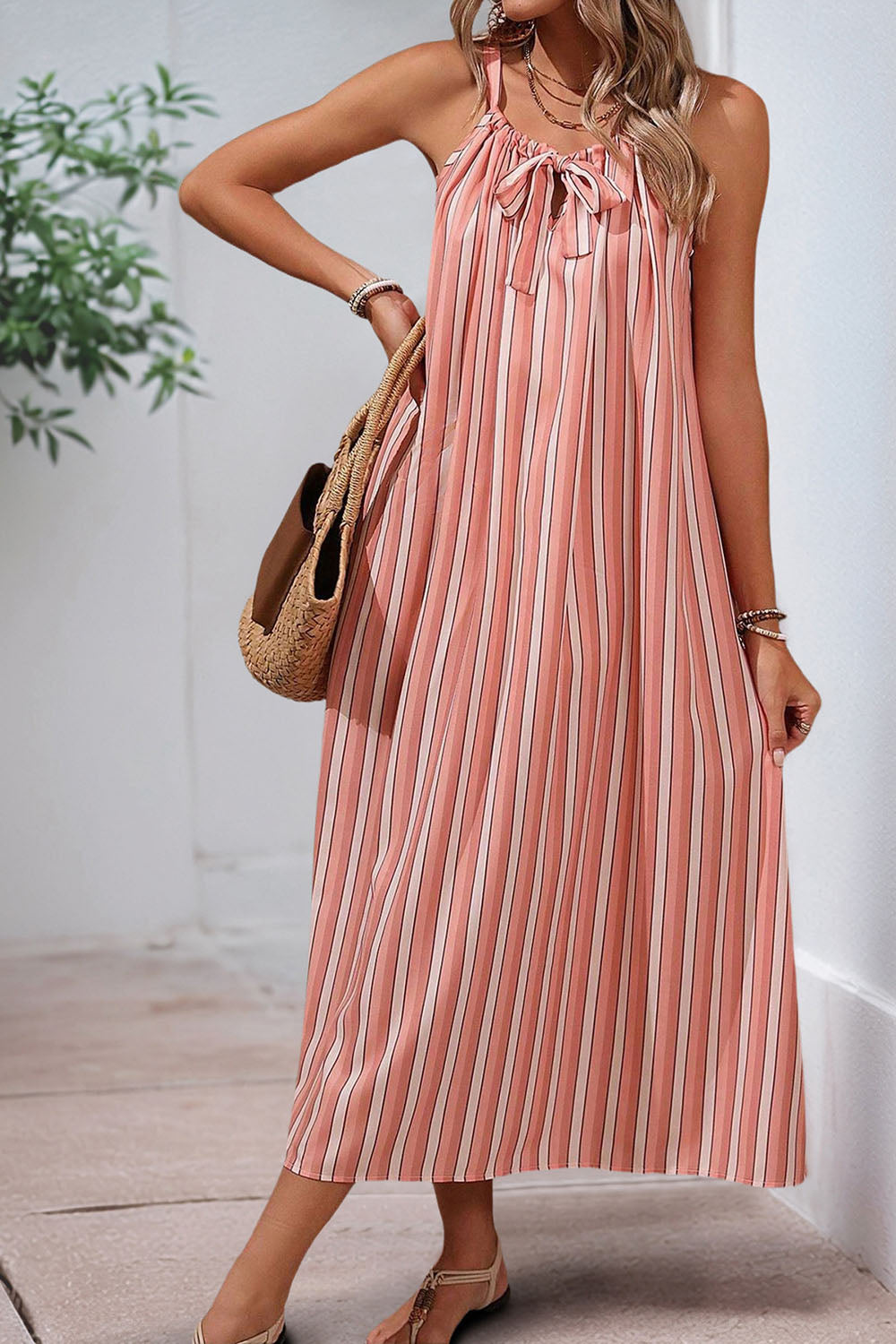Blush A Line Spaghetti Strapless Long Summer Dress