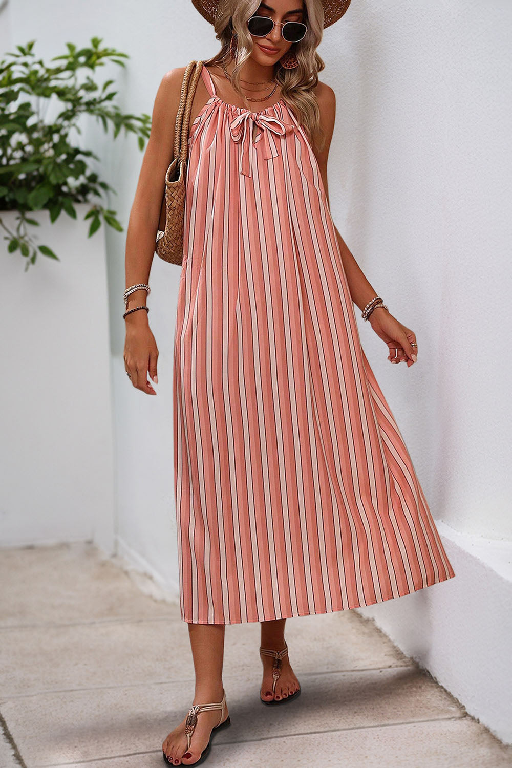 Blush A Line Spaghetti Strapless Long Summer Dress