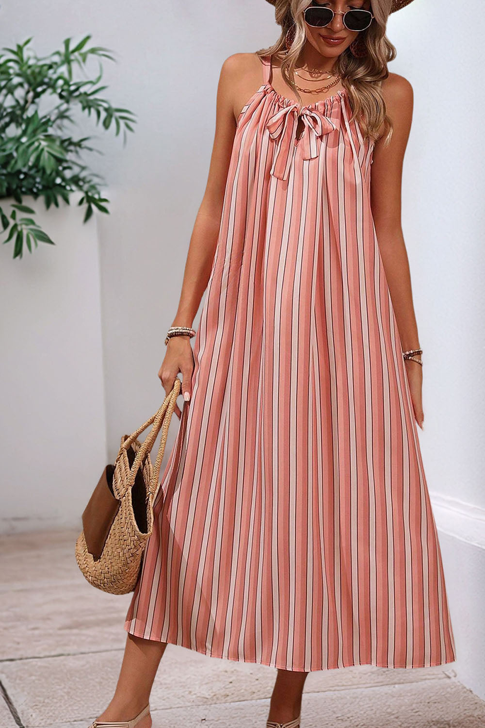 Blush A Line Spaghetti Strapless Long Summer Dress