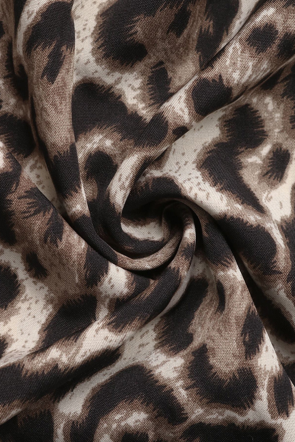 Brown Leopard Off the Shoulder Half Sleeves A Line Long Summer Dress