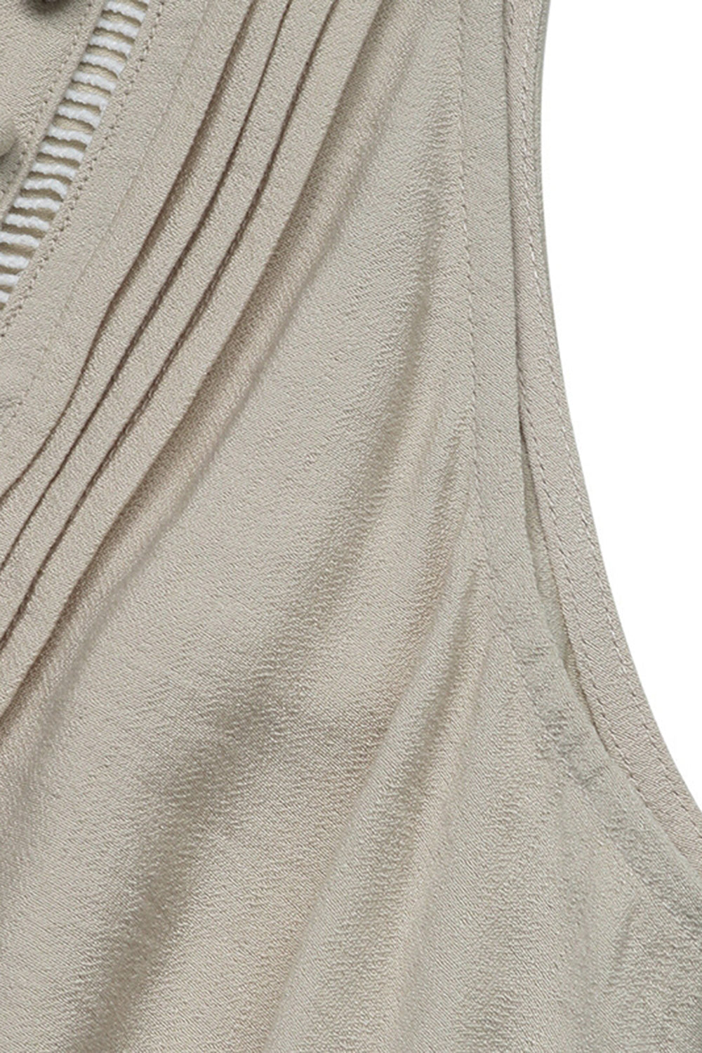 Khaki V Neck A Line Long Summer Dress with Pockets