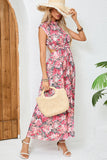 Blush Red Flower Halter A Line Long Summer Dress