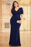 Dark Green Satin Mermaid Plus Size Long Mother Of The Bride Dress