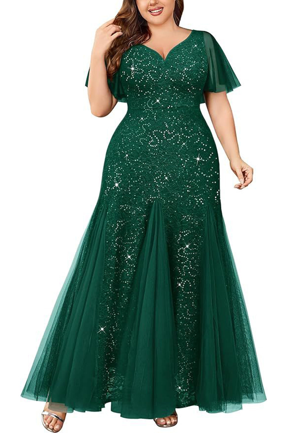 Sparkly Black Plus Size Long Mother of the Bride Dress with Appliques