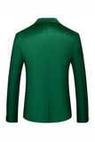 Green Peak Lapel Slim Fit One Button Men's Formal Blazer