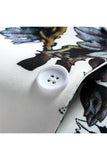 Floral White Slim Fit Notched Lapel Men's Formal Blazer