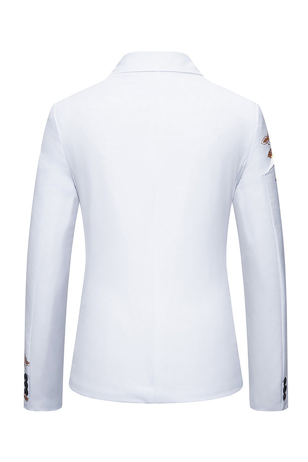 Burgundy Flower Print One Button Notched Lapel Men's Formal Blazer