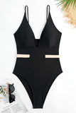 Classic Black Strappy One-Piece Spaghetti Straps Bikini