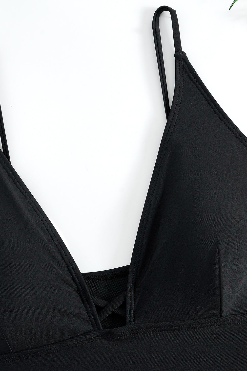 Classic Black Strappy One-Piece Spaghetti Straps Bikini