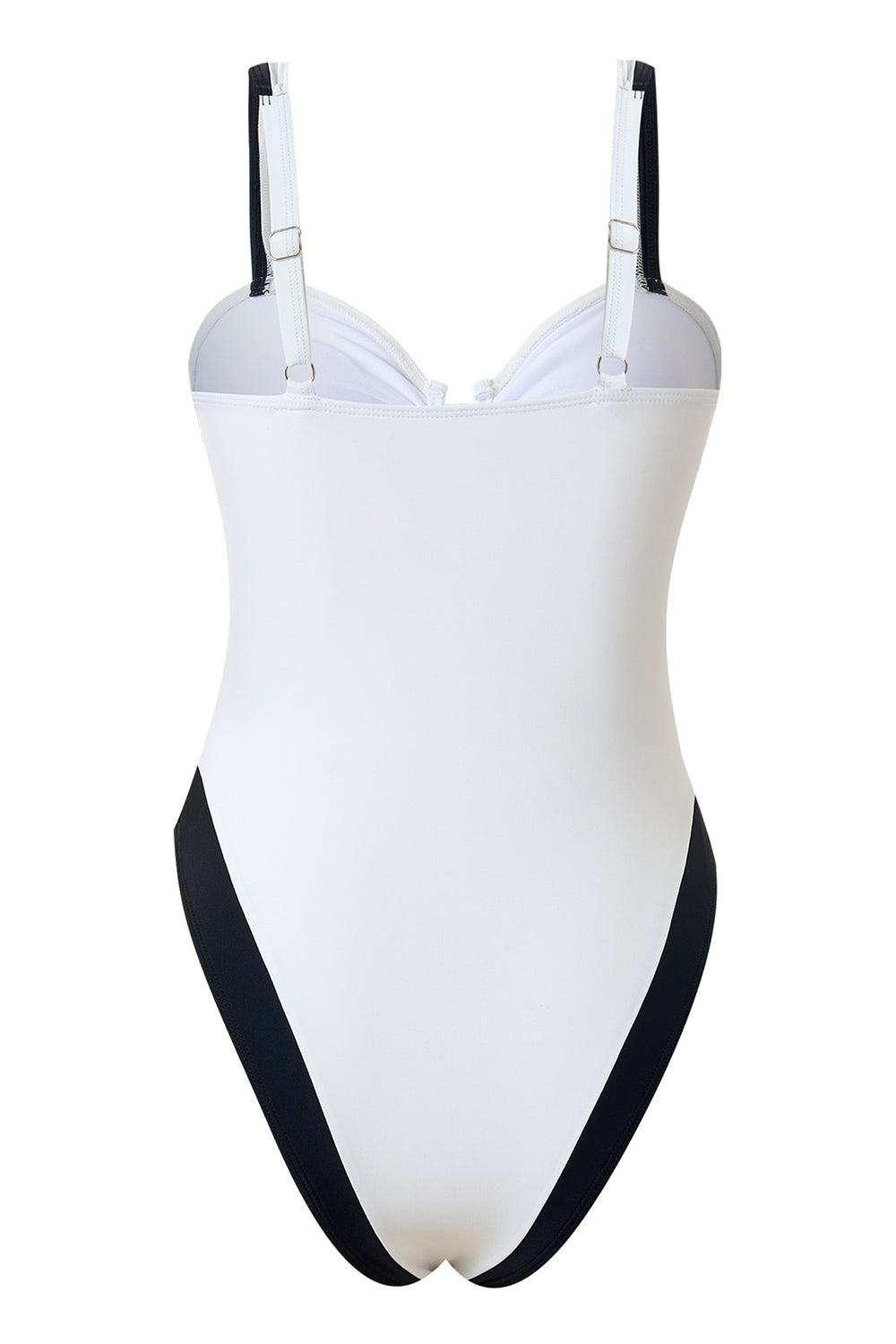White Spaghetti Straps One Piece Ruched Bikini