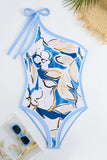 Blue Print One Piece One Shoulder Beach Bikini