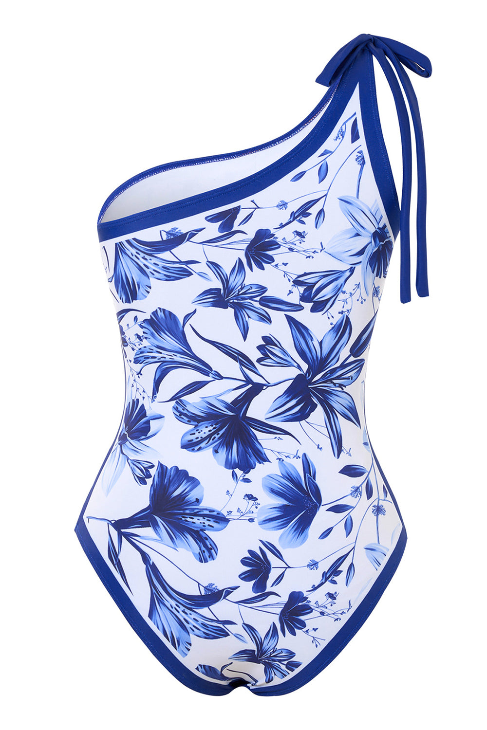 Blue Print One Shoulder One Piece Bikini