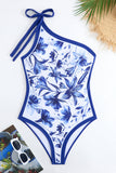 Blue Print One Shoulder One Piece Bikini