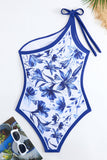 Blue Print One Shoulder One Piece Bikini