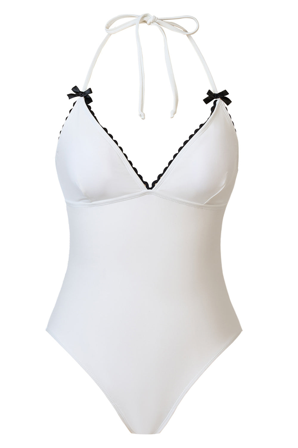 Black Halter One Piece Swimwear with Cover Up