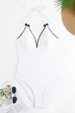 Black Halter One Piece Swimwear with Cover Up