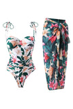Floral Printed One Piece Beach Swimwear