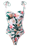 Floral Printed One Piece Beach Swimwear