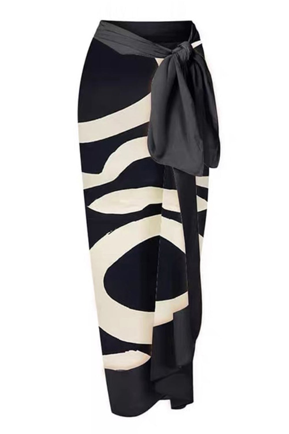 Black And White Printed Halter 2-Piece Swimwear