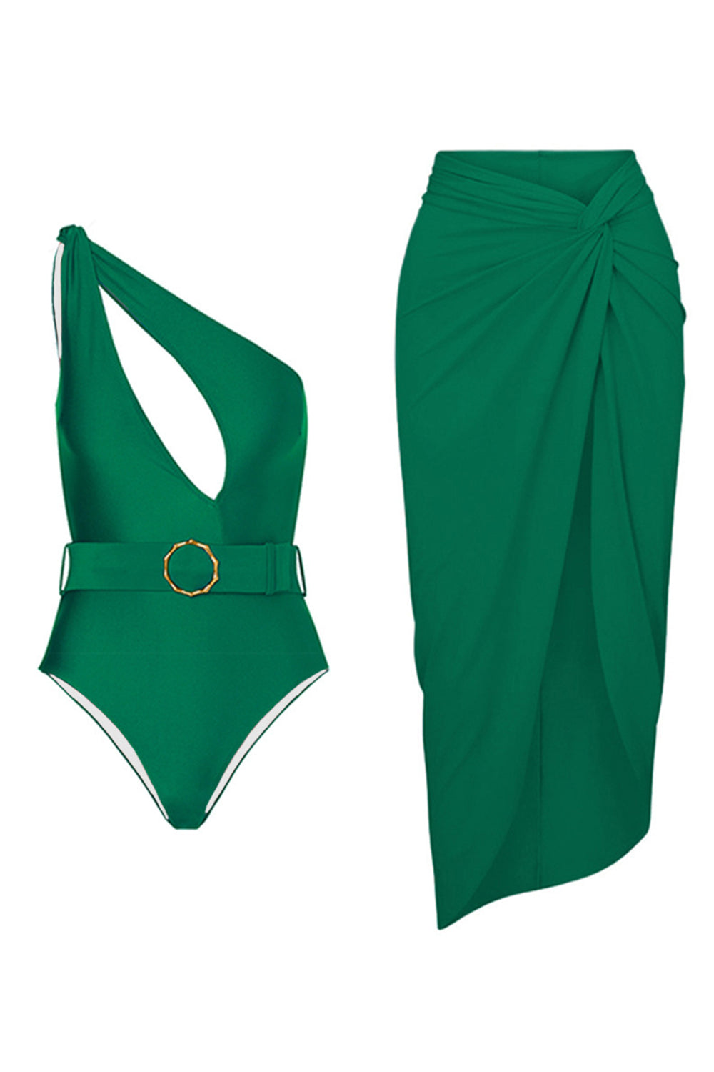 Black One Piece Cut Out Beach Bikini with Cover Up