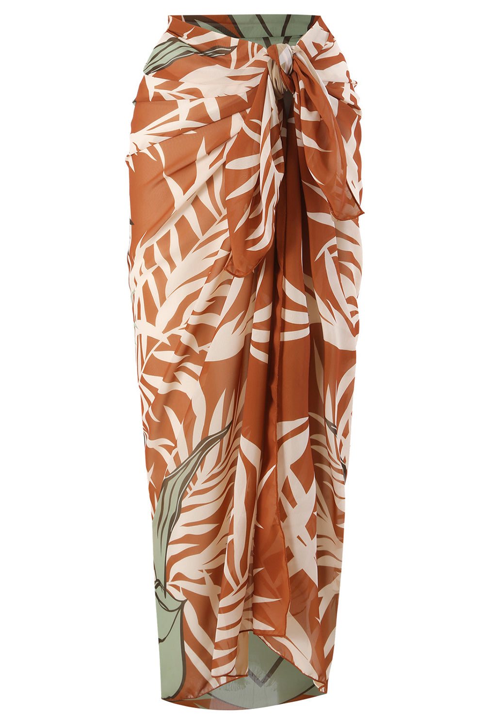 Orange Printed One Piece One Shoulder Cut Out Beach Swimwear