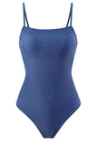 Royal Blue One Piece Spaghetti Straps Beach Swimwear with Cover Up