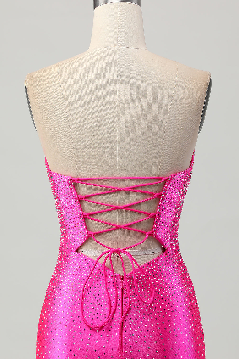 Sparkly Fuchsia Sweetheart Short Bodycon Cocktail Dress with Beading