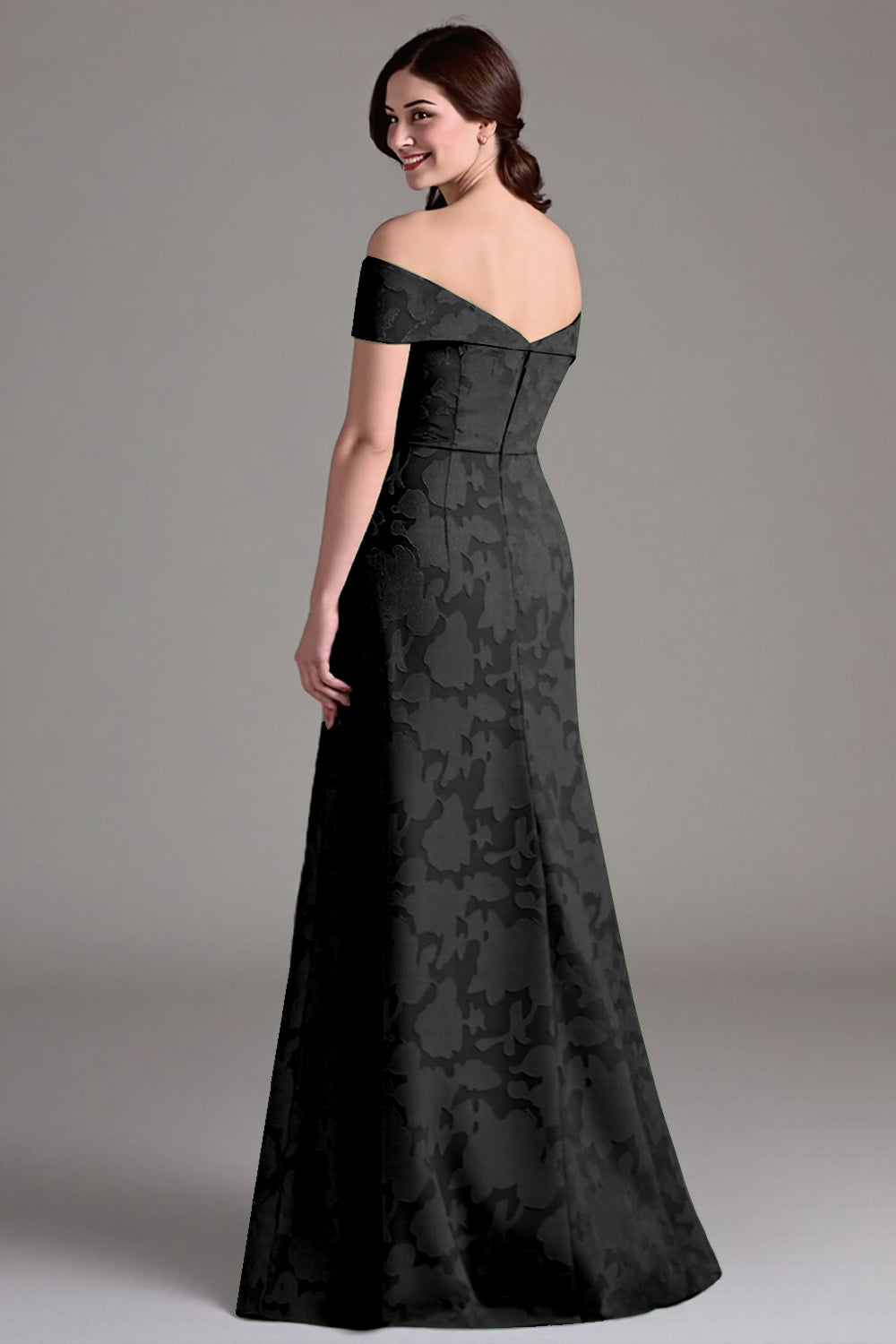 Eucalyptus A-Line Off The Shoulder Long Bridesmaid Dress