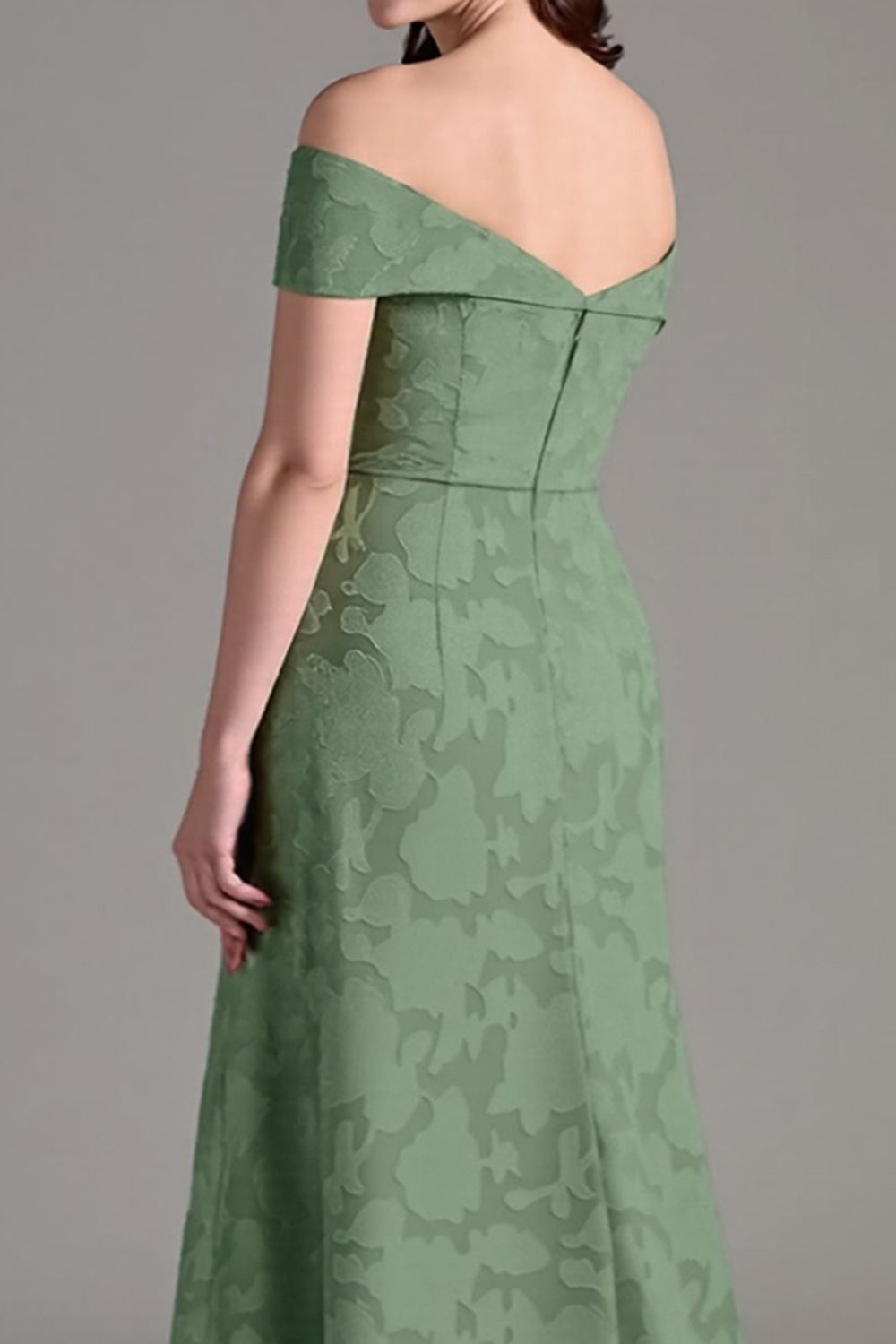 Eucalyptus A-Line Off The Shoulder Long Bridesmaid Dress