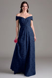 Eucalyptus A-Line Off The Shoulder Long Bridesmaid Dress