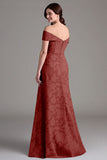 Eucalyptus A-Line Off The Shoulder Long Bridesmaid Dress