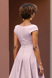 Dusty Rose A Line V Neck Ruched Long Mother Of The Bride Dress