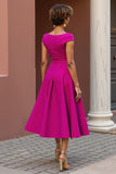 Dusty Rose A Line V Neck Ruched Long Mother Of The Bride Dress