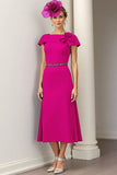 Sparkly Burgundy Floral A Line Long Mother Of The Bride Dress with Beading