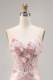 Sparkly Pink Satin Corset Bodycon Floral Mini Cocktail Dress