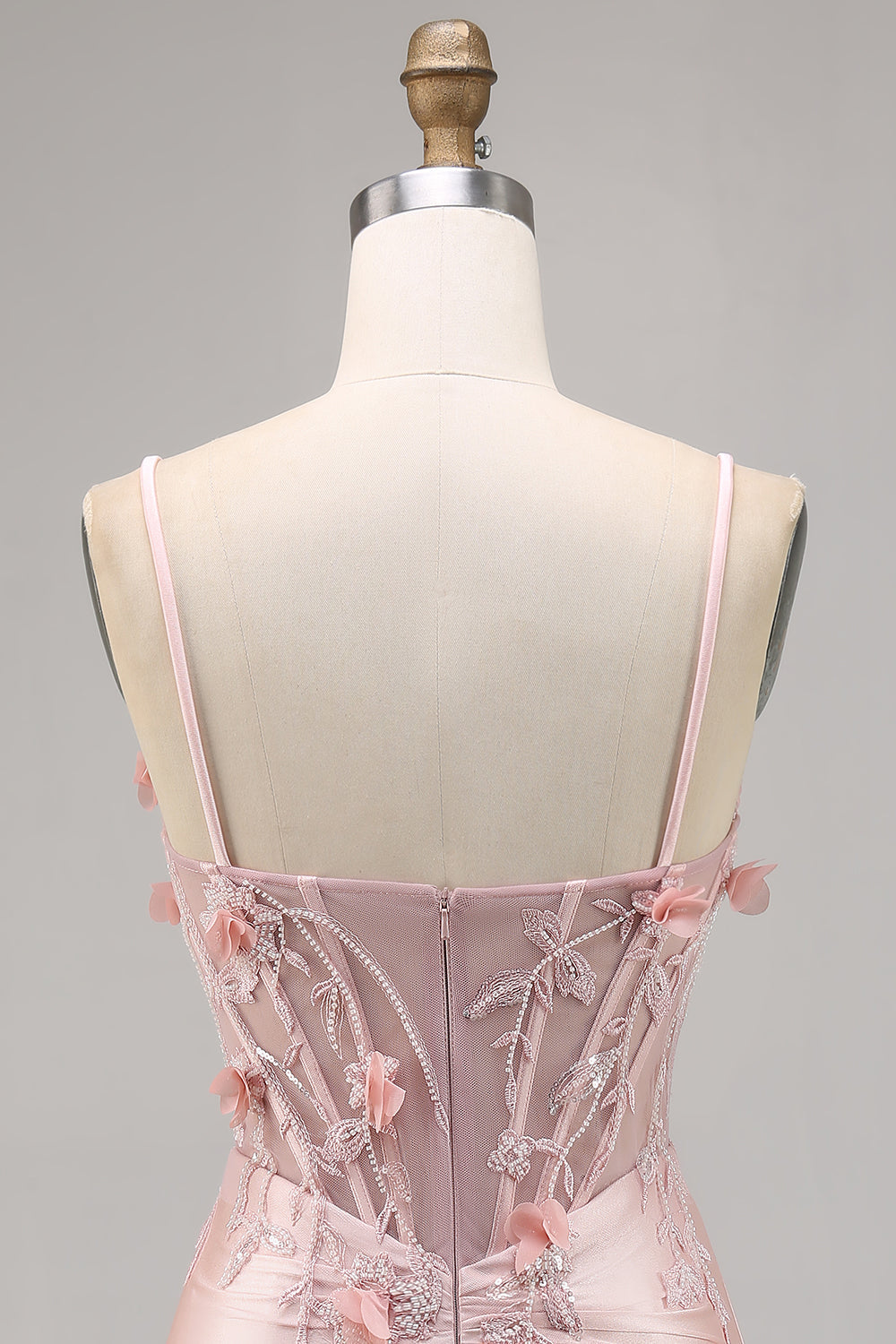 Sparkly Pink Satin Corset Bodycon Floral Mini Cocktail Dress