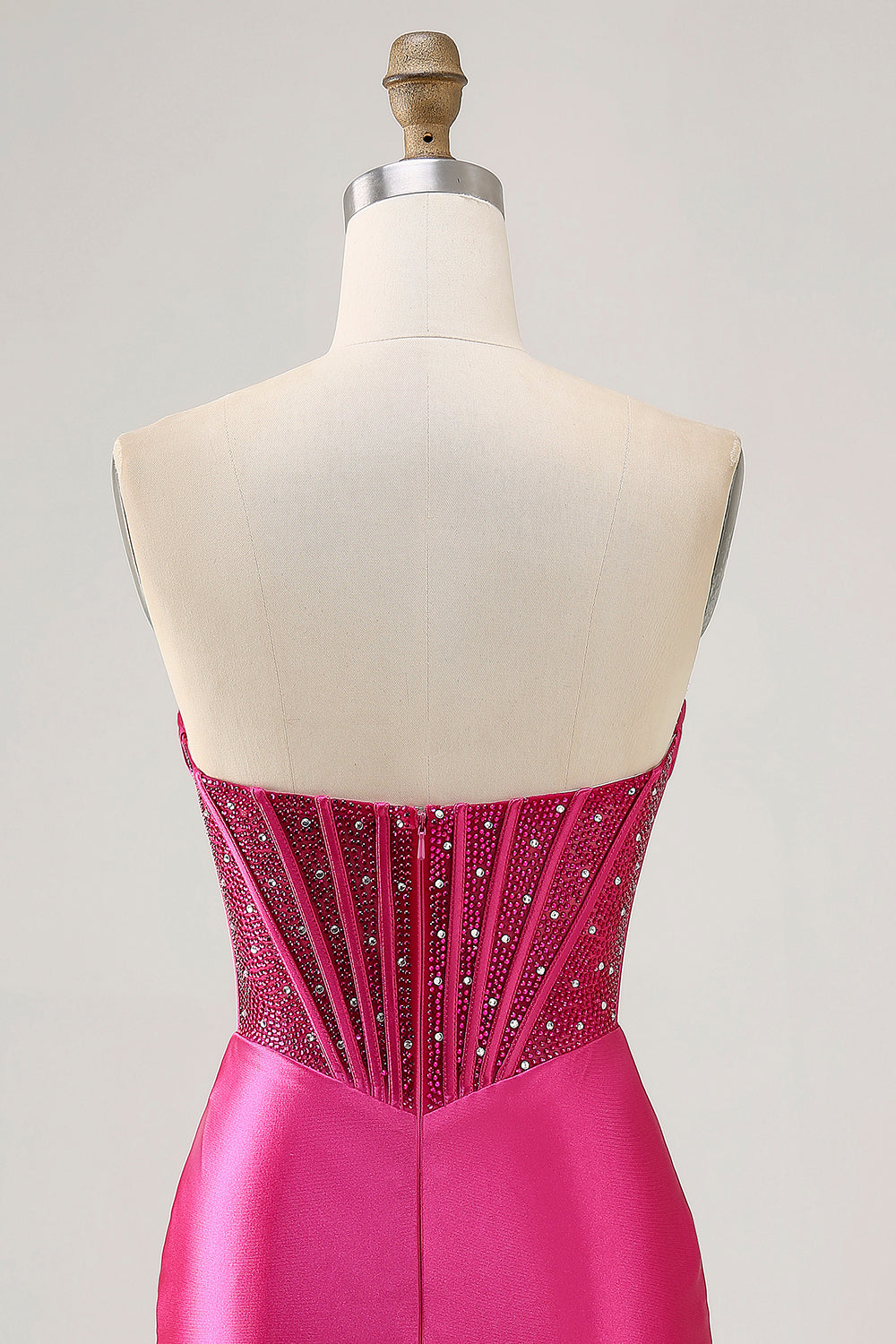 Sparkly Fuchsia Corset Bodycon Short Cocktail Dress with Beading