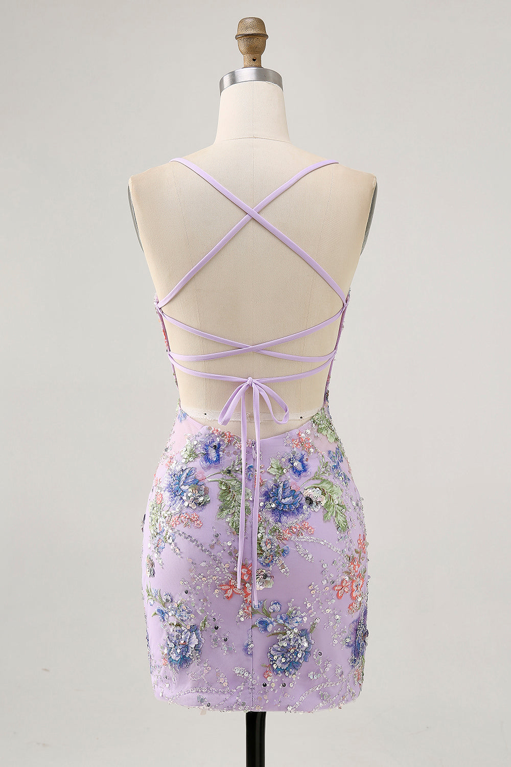 Sparkly Peacock Floral Beaded Short Bodycon Homecoming Dress with Sequin