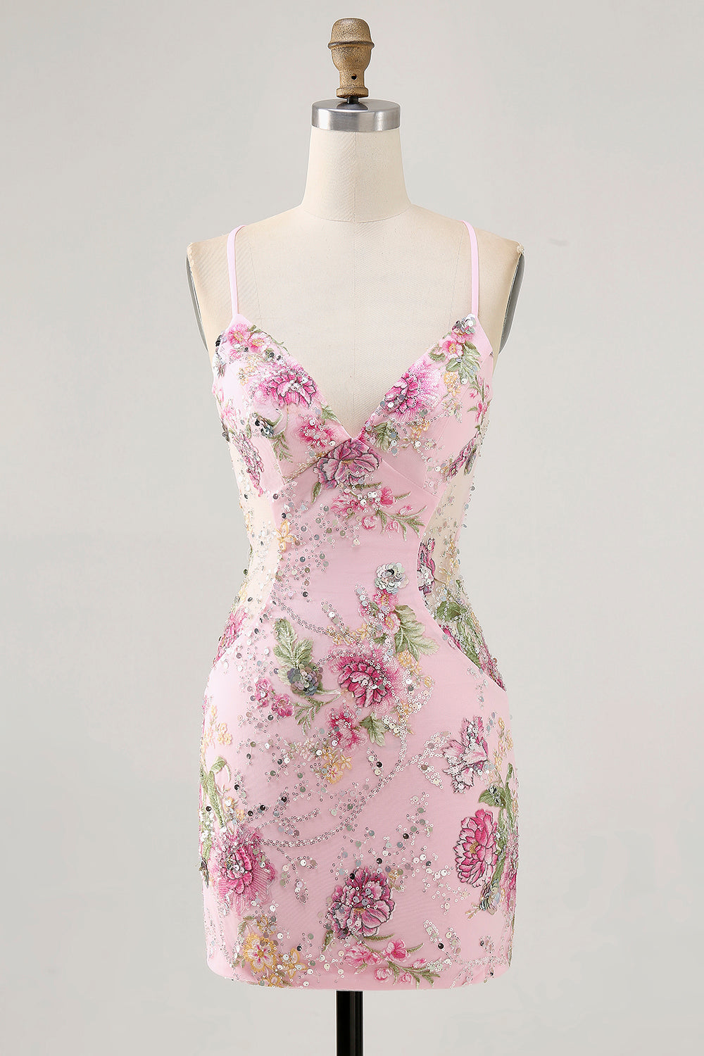 Sparkly Peacock Floral Beaded Short Bodycon Homecoming Dress with Sequin