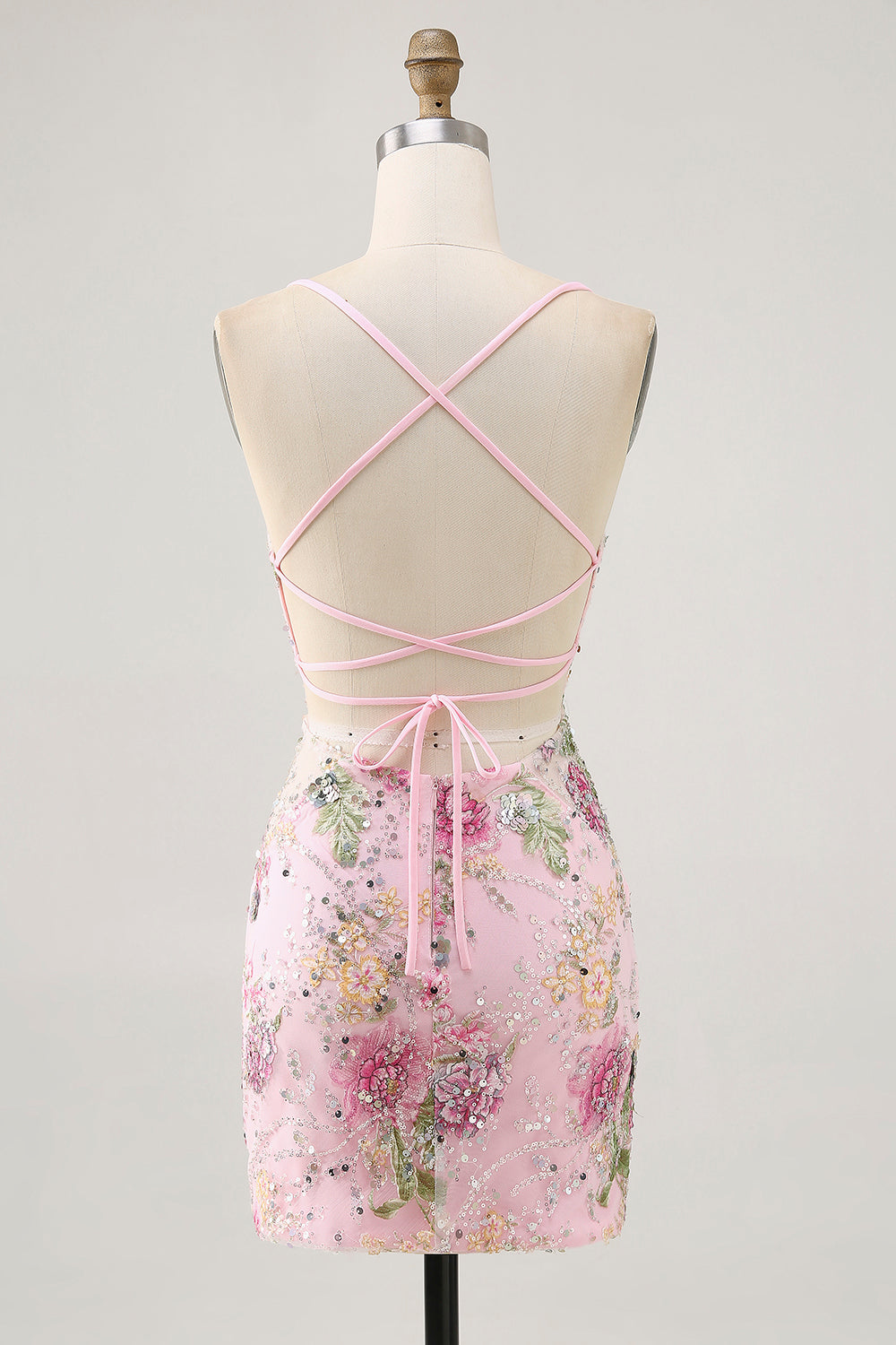 Sparkly Peacock Floral Beaded Short Bodycon Homecoming Dress with Sequin