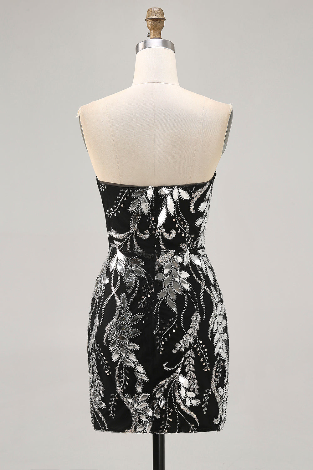 Sparkly Black Bodycon Sequins Short Cocktail Dress with Beading