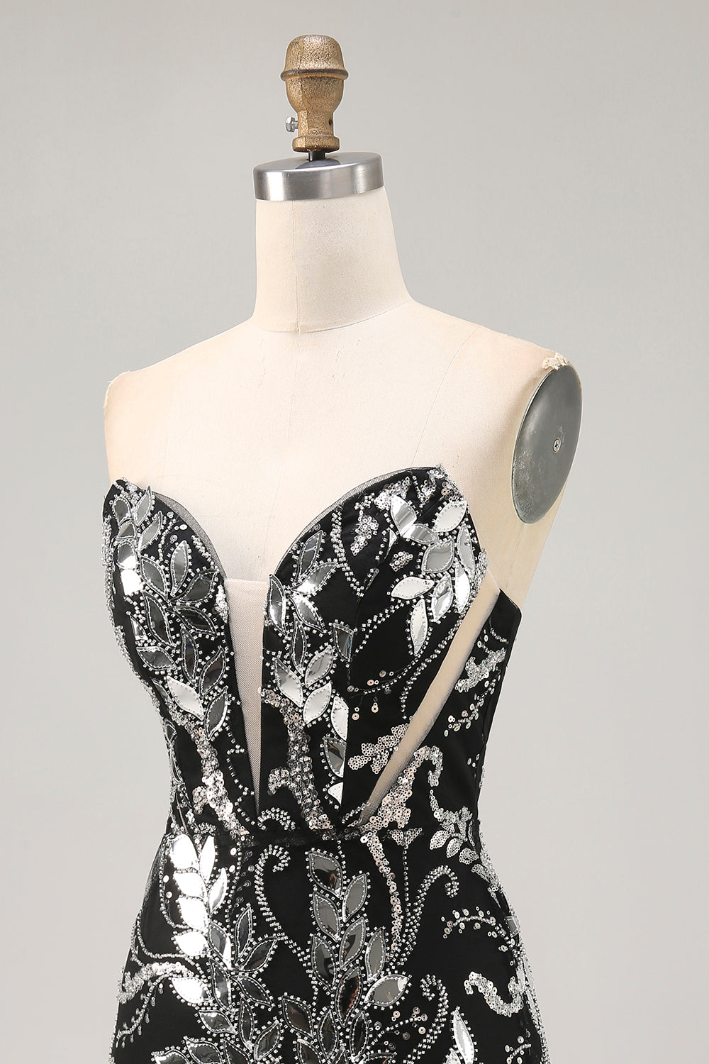 Sparkly Black Bodycon Sequins Short Cocktail Dress with Beading