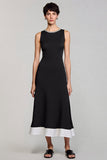 Sparkly Black A Line Beaded Long Work Dress