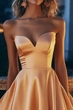 Light Orange Ruffled Corset Short A Line Cocktail Dress