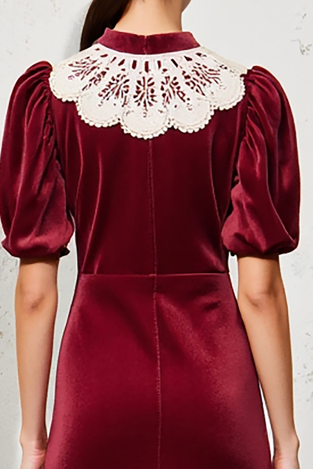 Dark Red A Line Long Wedding Guest Dress with Sleeves