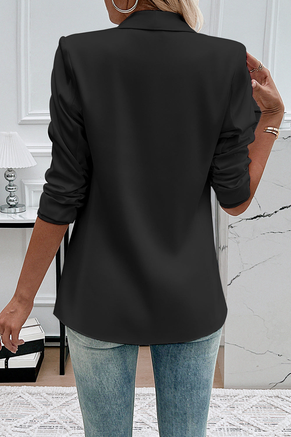 Casual White Shawl Lapel Women's Blazer