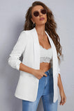Casual White Shawl Lapel Women's Blazer