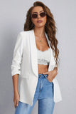 Casual White Shawl Lapel Women's Blazer